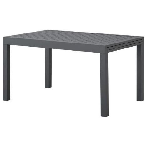 Table de jardin extensible rectangulaire 6 à 10 personnes – Aluminium gris foncé – L 135-270 x P 90 x H 75 cm – Design moderne (1/5)