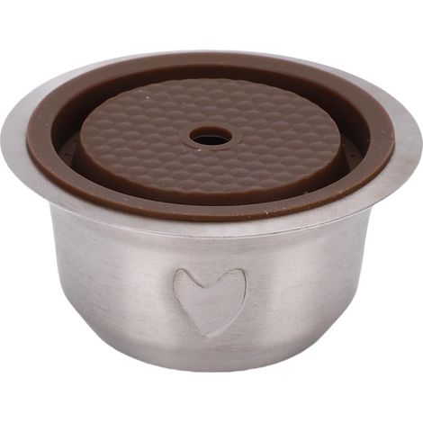 Capsule de café Réutilisable en Acier Inoxydable, Dosette de café Rechargeable avec Cuillère et Brosse, Dosette de Filtre d'infusion Tasse, 48 G pour les Utilisateurs de Machines à à (230ml) (1/5)