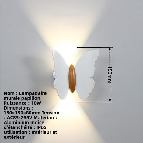 Wasserdichte Außenwandleuchte IP65, moderne minimalistische 10W LED 4000K Wandlampe für Garten, Balkon und Flur, dekorative Schmetterlings-Design-Beleuchtung-lsw