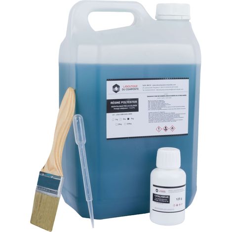 Résine polyester marine de stratification 5 kg avec catalyseur pour réparation et stratification