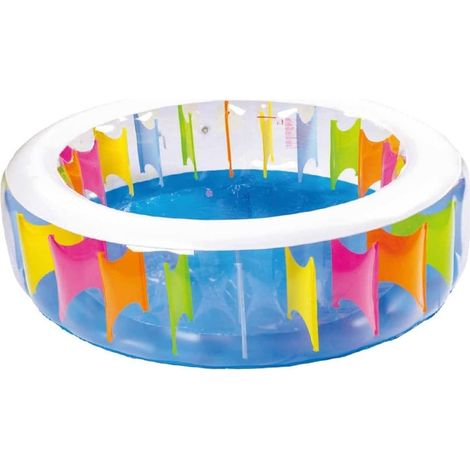 TRADE SHOP - Piscina Rotonda Gigante Motivo Arcobaleno Multicolore 190 X 50 Cm Gonfiabile 016091 - (1/5)
