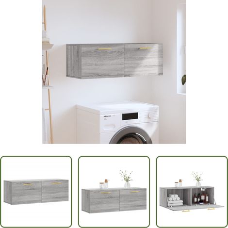Rangement mur -  Armoire murale sonoma gris 100x36,5x35 cm bois d'ingénierie (1/5)