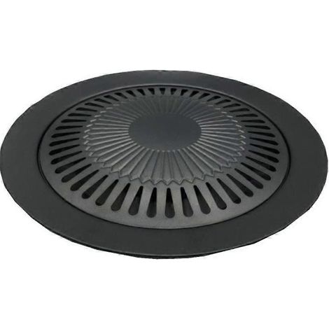 Plaque de cuisson ronde, grille-barbecue antiadhésive sans fumée, ustensile de cuisine pour barbecue et cuisson saine. (1/5)