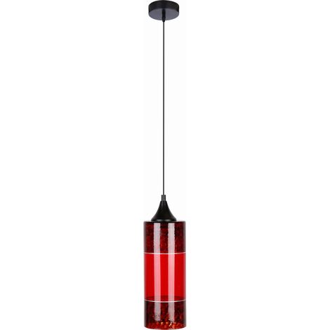 Suspension Candellux Plazma verre rouge/noir E27 Ø12cm (1/2)