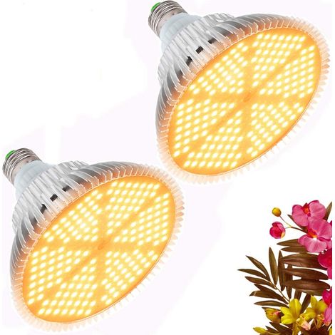 120W Ampoule LED de Croissance à Spectre Complet 180 LEDs Lampe Horticole E27 Lampe pour Plante pour Plantes, Sunlike Plante D'intérieur élèvent des Fleurs de Ampoules de Lumières pour Jardin,2 pack