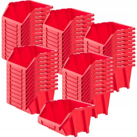 KADAX Werkstatt-Stapelkiste aus PP Kunststoff, 114 x 188 mm, Rot, 50 Stück (1/5)