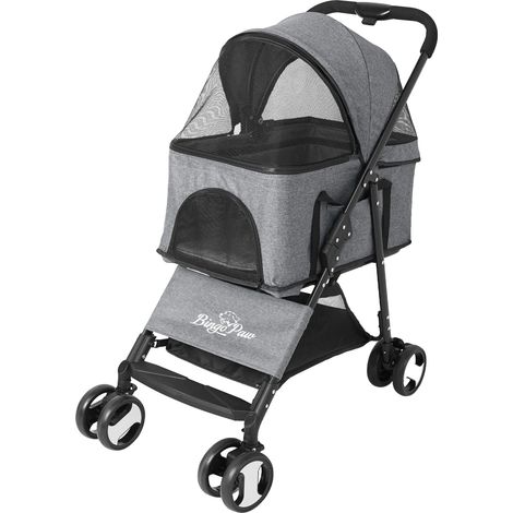 Transporteur pour animaux, grande capacité de poids, design pliable facile, GRIS