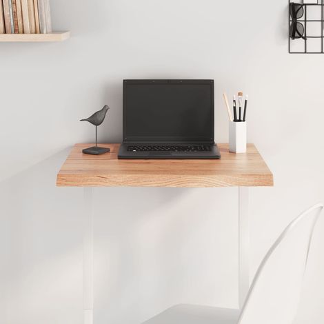 Dessus de table marron clair bois chêne massif traité