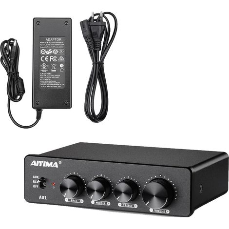 Amplificador de audio, salida de doble canal, ajustes de sonido regulables, A01 24V UE (1/2)