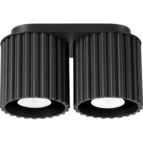 Deckenleuchte Aura 2 GU10 schwarz ALU Sollux SL.1785 (1/5)