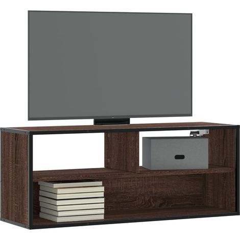 TV-Schrank Braun Eiche 100x31x39,5 cm Holzwerkstoff und Metall