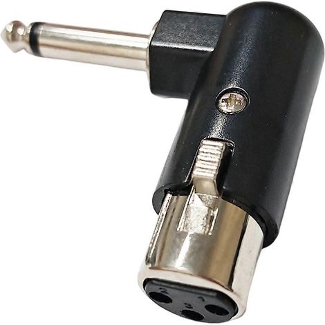 Adaptateur jack 6,35 mm coudé en aluminium vers XLR femelle, adapté à la transmission fiable du signal audio dans les applications professionnelles, disponible en plusieurs couleurs. (1/5)