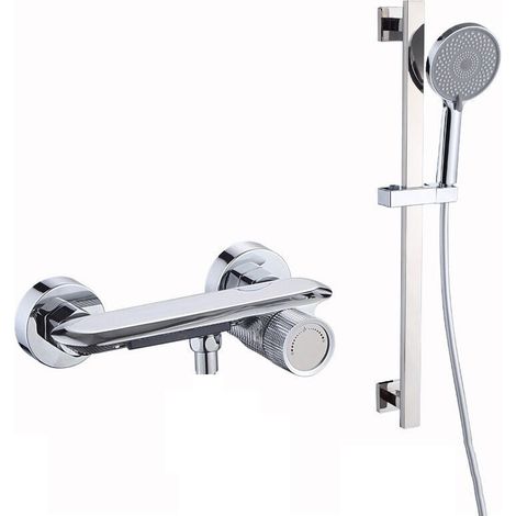 Cascade salle de bain baignoire mitigeur gris mitigeur de bain avec douche 3 Mode robinet mural bain douche salle de bain mitigeur,argent (1/5)