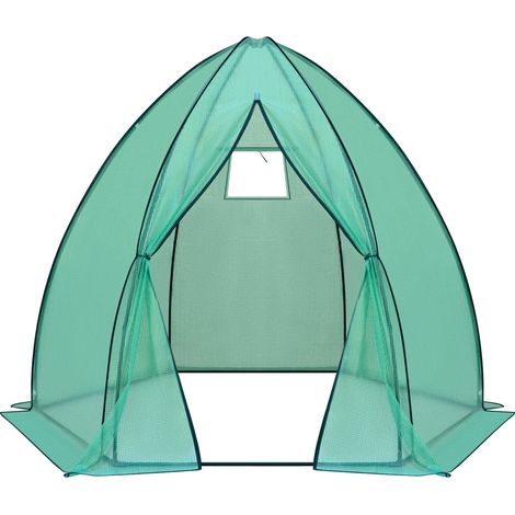Invernadero tipi de jardín con estructura cónica 240 x 200 x 240 cm verde (1/5)
