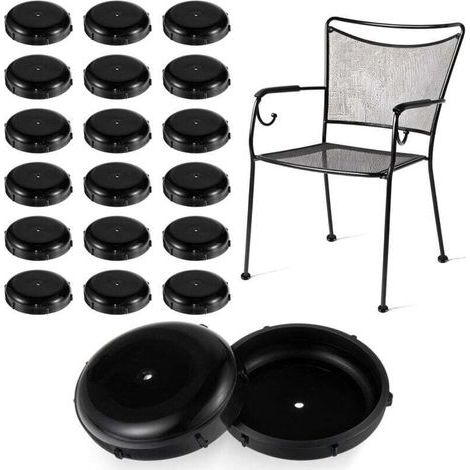 Lot de 20 capuchons ronds en plastique pour pieds de meubles de terrasse, pieds de chaise en fer forgé, pour tables et chaises en métal, protection du sol, 3,8 cm