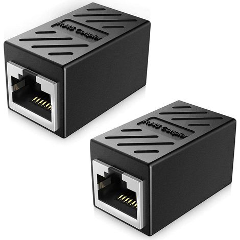 Coupleur RJ45, Coupleur Ethernet Blindé, Coupleur LAN 8P8C Adaptateur d'extension Ethernet idéal (CAT5/CAT5e/CAT6) (1/5)