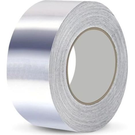 50mm x 50m Aluminum Foil Tape, High Temperature Adhesive Tape, Thermal Insulation Roll, Can be used for sealing (1/4)