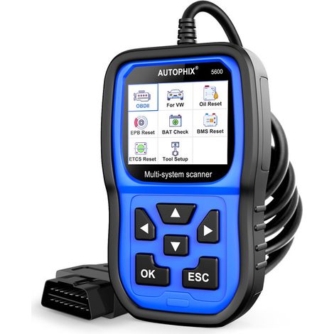Scanner Autophix 5600 dédié VW Audi Groupe VAG – Diagnostic tous calculateurs, réinitialisation EPB frein électrique, BMS batterie, apprentissage papillon ETCS, remise à zéro service vidange 12V (1/5)