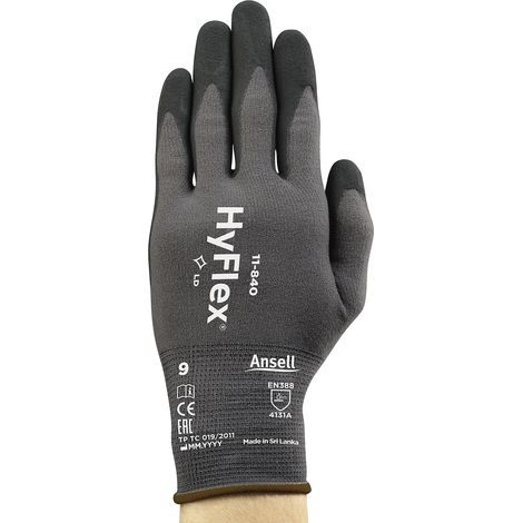 Ansell, Gants de travail HyFlex® 11-840, noir, lot de 12 (1/5)