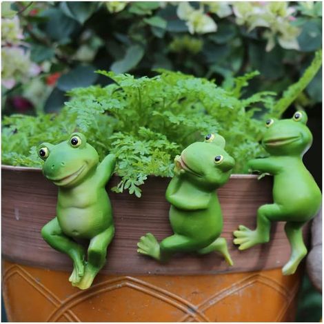Adorables grenouilles suspendues, ensemble de décoration pour mini-bassin, ornements pour bonsaï de jardin.