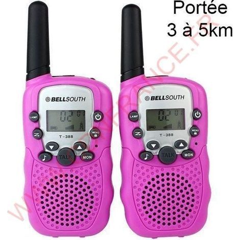 Talkie-walkie rose 22 canaux portée 3 à 5 km écran LCD (1/4)