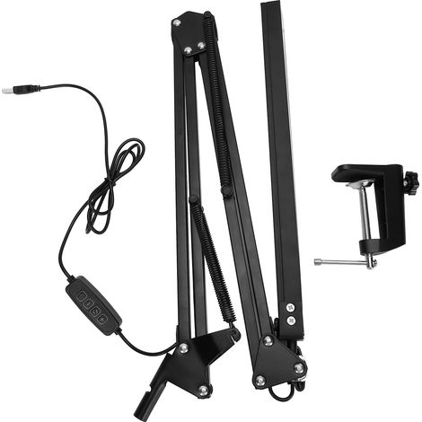 Lumière LED longue portée à bras articulé pliable, lampe de table avec clip pour tatouage, manucure et coiffure (1/5)