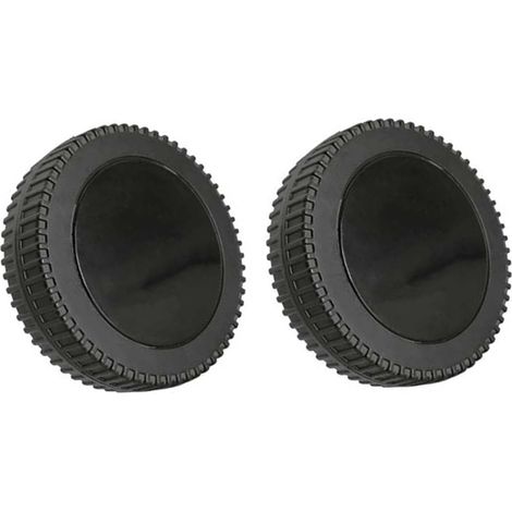 Lot de 2 roues de rechange multifonctions en plastique pour barbecue de 15,2 cm (noir + housse de roue noire)