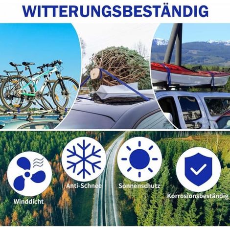 1,5M Spännband - 10 st Ratchetband, Bleu, avec Rost-