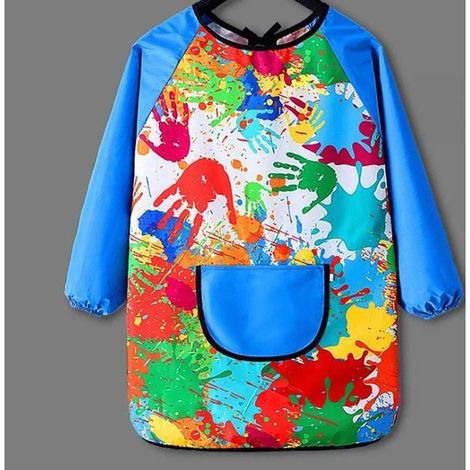 1PCS Graffiti Tablier de Peinture pour Enfant Garçons Filles, Tablier Peinture avec Poches et Manches Longues. (1/2)