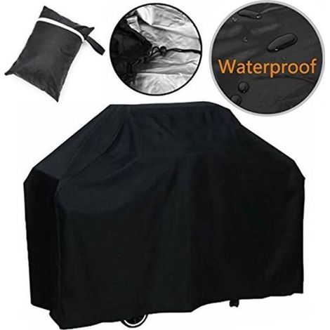 Housse de Protection Barbecue - Imperméable - Anti-UV - Polyester - Noir - 145x61x117cm (1/5)