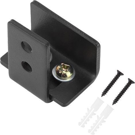 Guide De Sol Pour Porte Coulissante - Acier Au Carbone Noir - Pour Équilibrer Et Stabiliser - Lot De 2 (1/5)