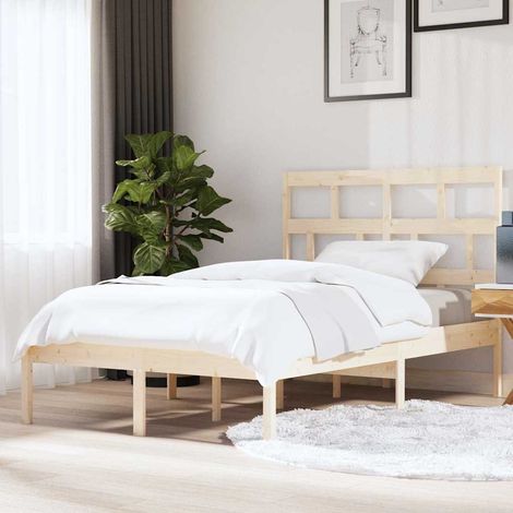 Cadre de lit sans matelas bois massif 140x200 cm (1/5)