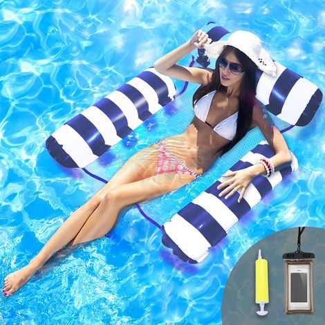 Bouée piscine adulte, hamac flottant, matelas gonflable, siège et transat de piscine. (1/5)