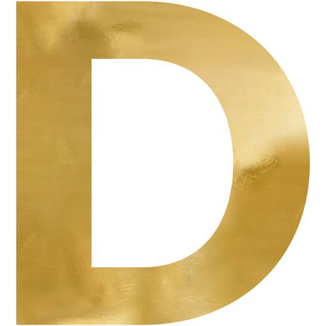 Lettre miroir « D », or, 55 x 60 cm (1/3)
