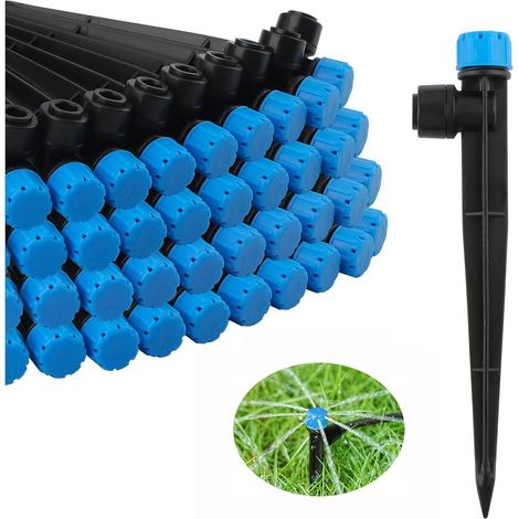 50 Goutteurs D'irrigation Réglables, 360 Degrés, Pour Tube 4mm/7mm, Jardin