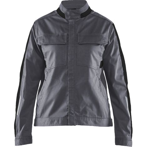 Chaqueta de trabajo industrial elástica para mujer 4443 - Gris/Negro XXL