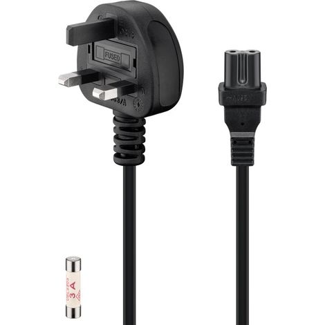 Goobay 45785 cable de transmisión Negro 1,5 m Enchufe tipo G C7 acoplador (1/3)