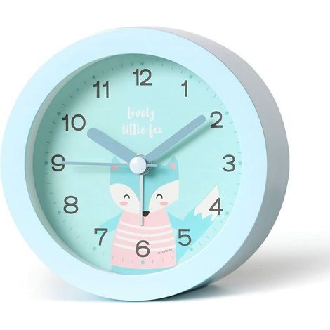 Réveil Enfant, Réveil Analogique, Reveil Enfant Aiguille, Réveil Matin Enfant, Réveils Silencieux, Réveil Silencieux Enfant, sans Coutil Horloge pour Enfants, Réveil Enfant Garçons/ Filles(Bleu) (1/5)