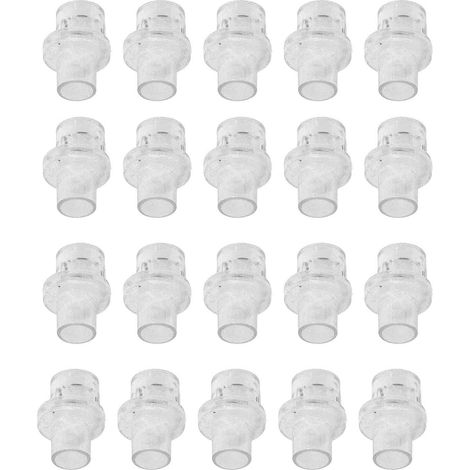 20 pièces de protection faciale transparente pour réanimation cardiorespiratoire, valve anti-retour de rechange, accessoire de bouche-à-bouche (1/5)