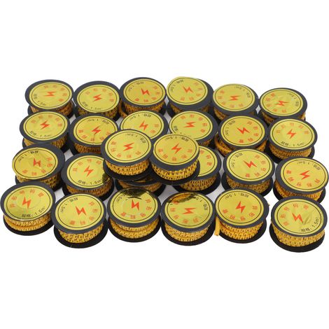 Lot de 26 marqueurs de câbles tubulaires, marquage EC par lettres et chiffres (A à Z), PVC, 1,5 m² (1/5)
