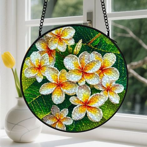 20cm Suspension Vitrail Fenêtre - Accroche-Soleil Chic Floral, Jardin Terrasse, Noël, Fête des Mères, Anniversaire. Cadeaux Femmes, Mère, Grand-Mère, Amie, Épouse (1/5)