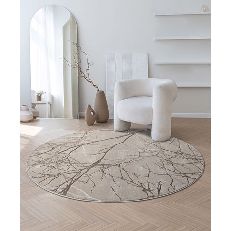 the carpet Mila moderner Teppich Wohnzimmer, elegant glänzender Kurzflor, Beige, 200 x 200 cm