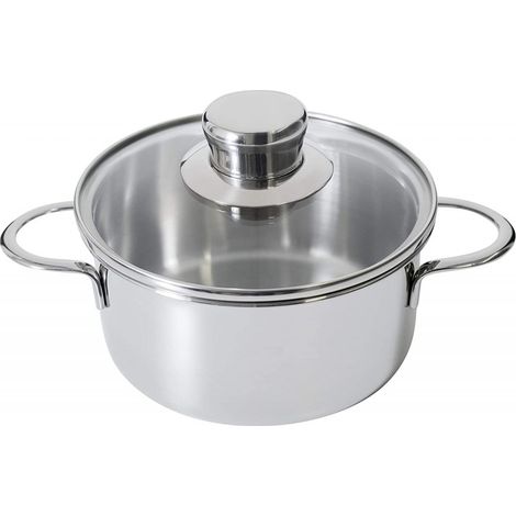 Kelomat Cocotte avec couvercle en verre Mini Ø14 cm acier inoxydable