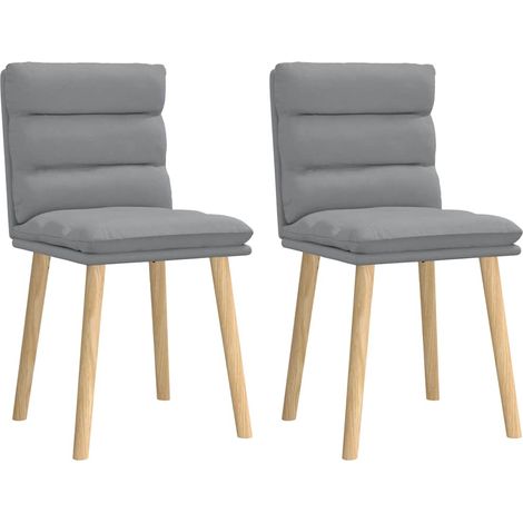 Sillas de comedor giratorias 2 unidades tela gris claro