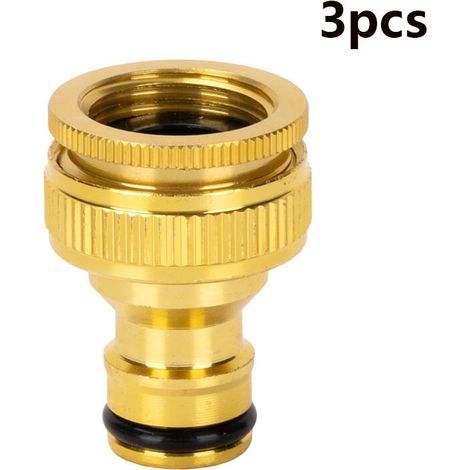 5 pièces : raccord rapide pour tuyau mélangeur, adaptateur 1/2" et 3/4", adaptateur pour tuyau d'arrosage, outil de raccordement pour robinet. (1/5)