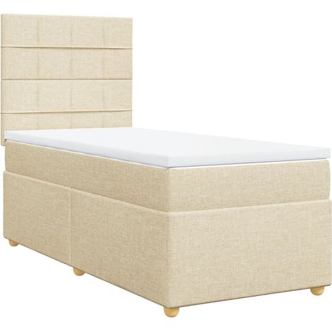 Maison Exclusive - Boxspringbett mit Matratze Creme 100x200 cm St