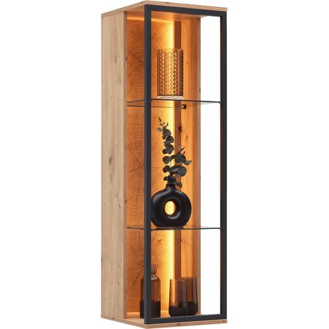 Mömax Hängevitrine Florenz Schwarz/Eiche Artisan (1/5)