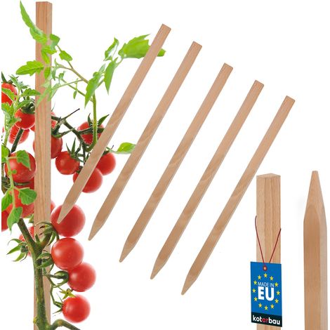 Estacas de madera KOTARBAU® para tomates, soporte para huertos y árboles frutales, 25 cm, juego de 5