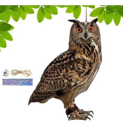 zur Vogelabwehr 2D Eulen Vogelscheuche Als Abwehr Anhänger (1/5)