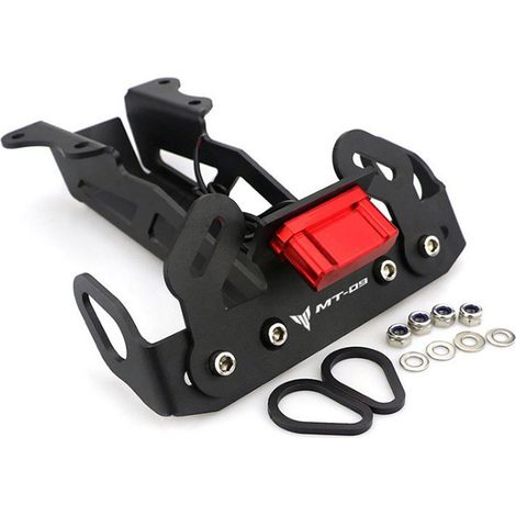Fits Yamaha MT09, FJ09 and TRACER 900, modified short rear license plate frame with lighting. (1/4)
